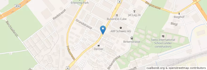 Mapa de ubicacion de BP - Garage Wismer en Schweiz/Suisse/Svizzera/Svizra, Zug, Risch-Rotkreuz.