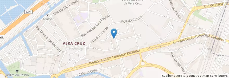 Mapa de ubicacion de Mobi.E AVR-004 (1 Cee, 1 Mennekes) en 葡萄牙, Aveiro, Centro, Baixo Vouga, Aveiro, Glória E Vera Cruz.