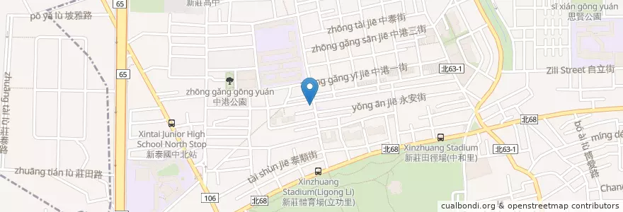 Mapa de ubicacion de 金磚油飯麻油雞 en Taiwan, Neu-Taipeh, Xinzhuang.