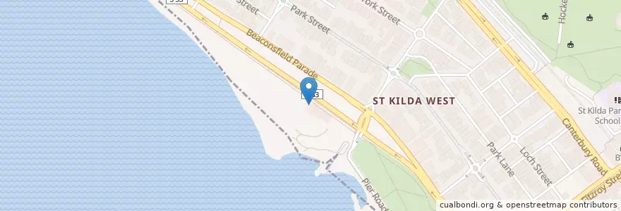 Mapa de ubicacion de West Beach Bathers Pavilion en Австралия, Виктория, City Of Port Phillip.