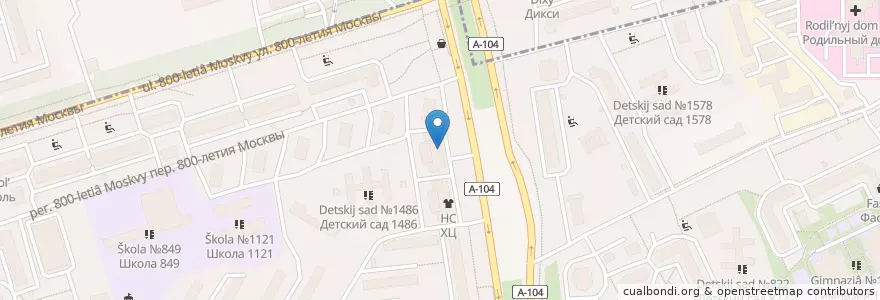 Mapa de ubicacion de Москва 127247 en Rusia, Distrito Federal Central, Москва, Северный Административный Округ, Бескудниковский Район.