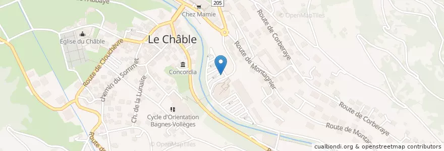 Mapa de ubicacion de Le Châble en سويسرا, Valais/Wallis, Entremont, Bagnes.