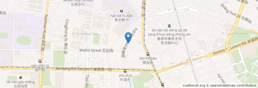 Mapa de ubicacion de De Canelé 露露麗麗法式甜點茶沙龍 en Taiwan, Tainan, 中西區.