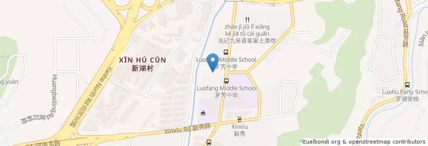 Mapa de ubicacion de 罗芳路65号门市 en 中国, 广东省, 深圳市, 罗湖区, 黄贝街道.