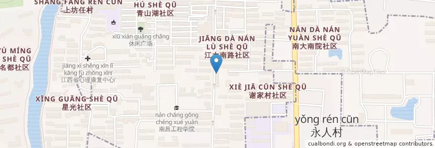 Mapa de ubicacion de 一觉烧菜(江大南路店) en 중국, 장시성, 난창시, 青山湖区, 塘山镇.