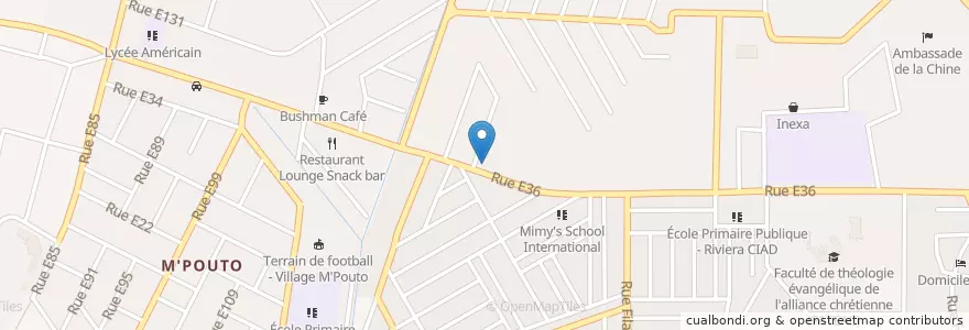Mapa de ubicacion de Bar climatisé CIAD en 코트디부아르, 아비장, Cocody.
