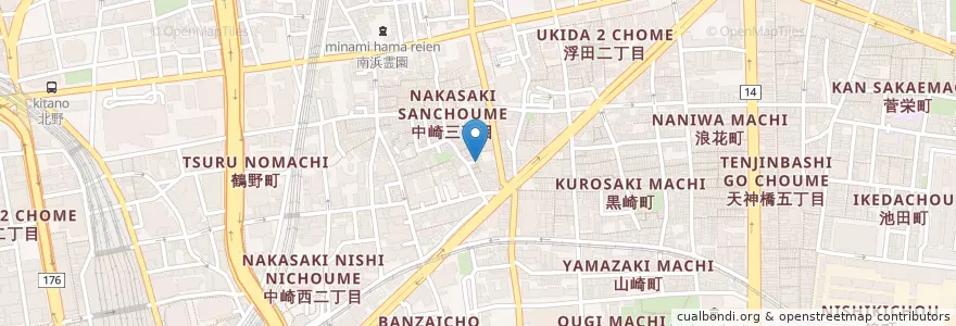Mapa de ubicacion de cafe clicquot! en 일본, 오사카부, 오사카, 기타구.