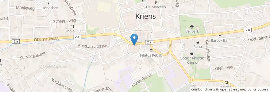 Mapa de ubicacion de Raiffeisenbank Pilatus en Switzerland, Luzern, Kriens.