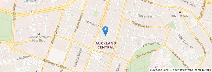 Mapa de ubicacion de Bluestone Room en Nova Zelândia, Auckland, Waitematā.