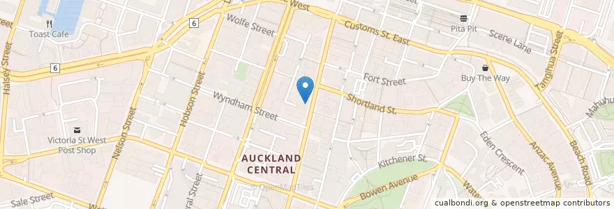 Mapa de ubicacion de QF Tav en Новая Зеландия, Auckland, Waitematā.