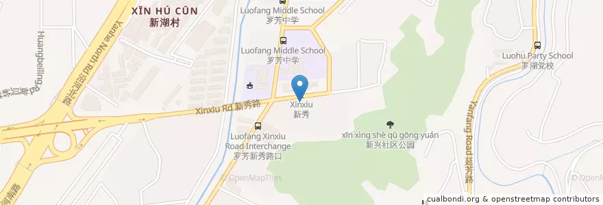Mapa de ubicacion de 中国邮政通发代办所 en 中国, 广东省, 深圳市, 罗湖区, 黄贝街道.