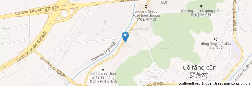Mapa de ubicacion de 罗湖区中医院新兴社区健康服务中心 en Китай, Гуандун, Шэньчжэнь, 罗湖区, 黄贝街道.