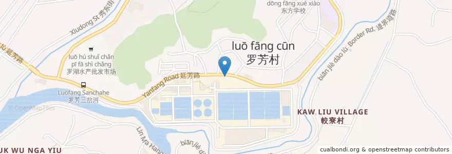 Mapa de ubicacion de 污水处理厂 en 中国, 广东省, 深圳市, 黄贝街道.