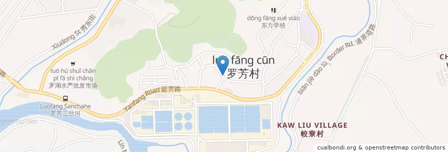 Mapa de ubicacion de 罗湖区中医院罗芳社区健康服务中心 en China, Provincia De Cantón, Shenzhen, 黄贝街道.