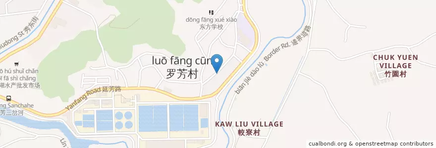 Mapa de ubicacion de 中国农业银行 en China, Guangdong, Shenzhen, 黄贝街道.