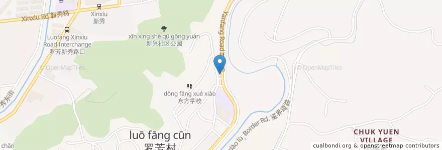 Mapa de ubicacion de 延芳中路 en China, Provincia De Cantón, Shenzhen, 黄贝街道.