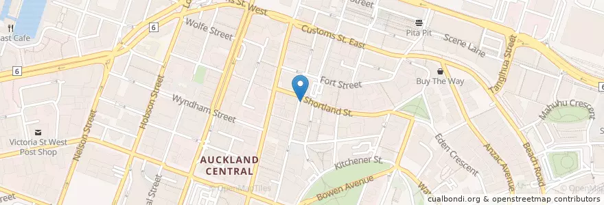 Mapa de ubicacion de Corner Bar en Новая Зеландия, Auckland, Waitematā.