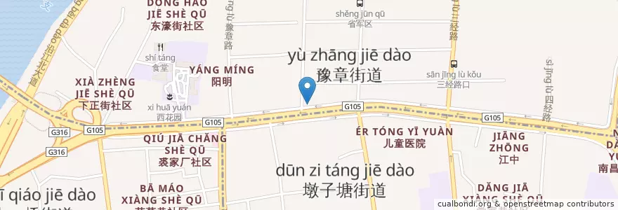 Mapa de ubicacion de 南昌市公安局东湖分局 en China, Jiangxi, Nanchang, 东湖区, 豫章街道.