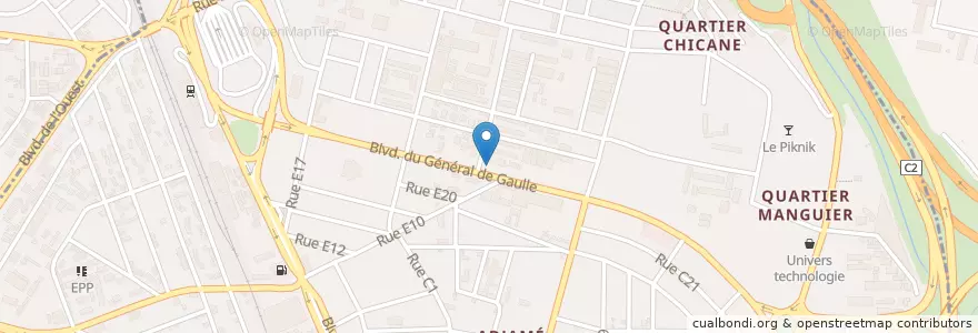 Mapa de ubicacion de Orange Money en コートジボワール, アビジャン, Adjamé.