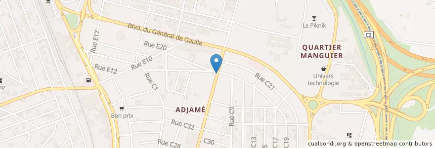 Mapa de ubicacion de Western Union en 科特迪瓦, 阿比让, Adjamé.