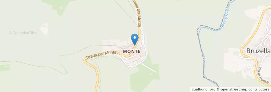 Mapa de ubicacion de Monte en Schweiz/Suisse/Svizzera/Svizra, Ticino, Distretto Di Mendrisio, Circolo Di Balerna, Castel San Pietro.