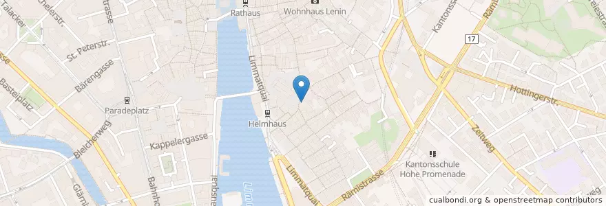 Mapa de ubicacion de Karl Der Grosse en İsviçre, Zürih, Bezirk Zürich, Zürich.