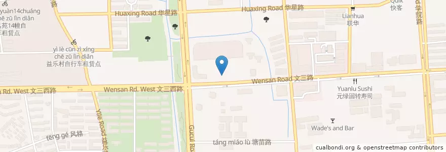 Mapa de ubicacion de 中国石油 en 中国, 浙江省, 杭州市, 西湖区.