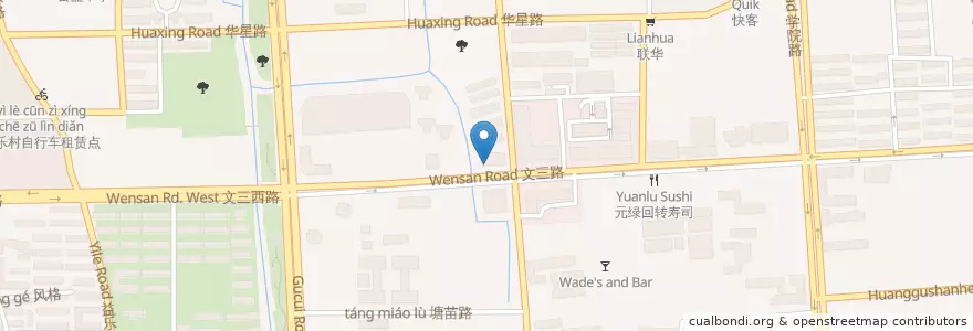 Mapa de ubicacion de 招商银行 en Çin, Zhejiang, Hangzhou, 西湖区.