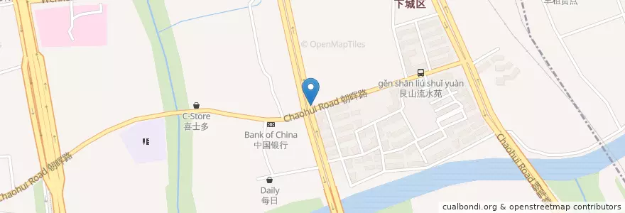 Mapa de ubicacion de Huaxia Bank en China, Zhejiang, Hangzhou City, Xiacheng District, 文晖街道.