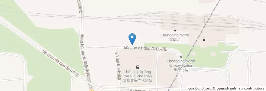 Mapa de ubicacion de 农业银行 en China, Chongqing, 渝北区.