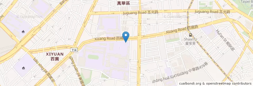Mapa de ubicacion de 萬中停車場出口 en Taiwan, 新北市, Taipé, 萬華區.