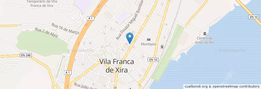 Mapa de ubicacion de Caixa Geral de Depósitos en Portugal, Área Metropolitana De Lisboa, Lisboa, Grande Lisboa, Vila Franca De Xira, Vila Franca De Xira.