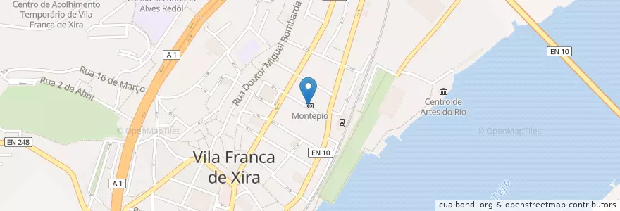 Mapa de ubicacion de Montepio en 葡萄牙, Área Metropolitana De Lisboa, Lisboa, Grande Lisboa, Vila Franca De Xira, Vila Franca De Xira.