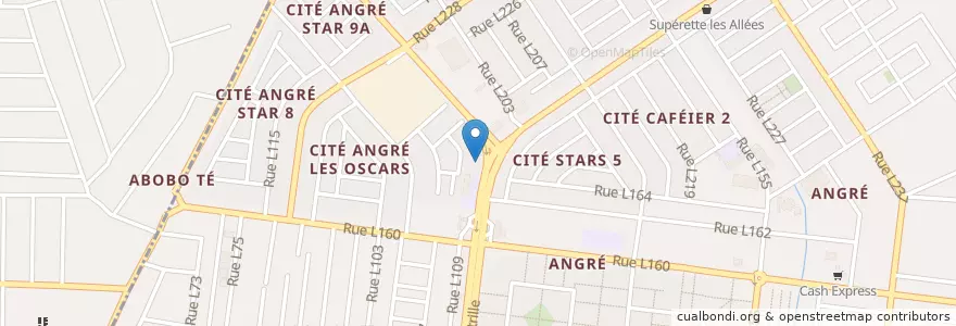 Mapa de ubicacion de Pharmacie Bel Horizon en Ivoorkust, Abidjan, Cocody.