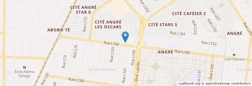 Mapa de ubicacion de Maquis Dabou Direct en コートジボワール, アビジャン, Cocody.