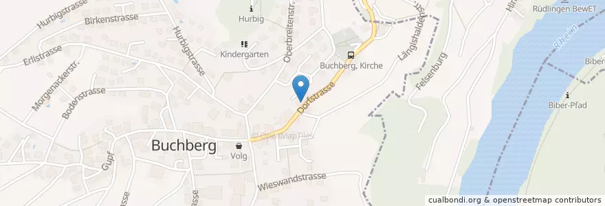 Mapa de ubicacion de Café Rebe en 瑞士, Schaffhausen, Buchberg.