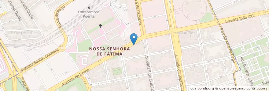 Mapa de ubicacion de Huang He en Portugal, Metropolregion Lissabon, Lissabon, Großraum Lissabon, Lissabon, Avenidas Novas.