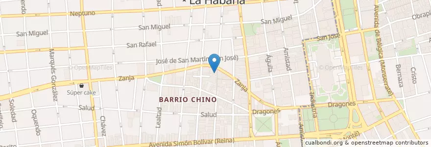 Mapa de ubicacion de Sociedad Ching Chang en Cuba, La Habana, Centro Habana.