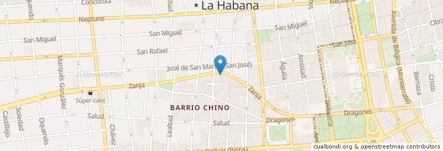 Mapa de ubicacion de Jared en 쿠바, La Habana, Centro Habana.