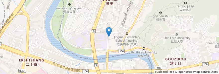 Mapa de ubicacion de 創意麵 en تایوان, 新北市, 文山區.