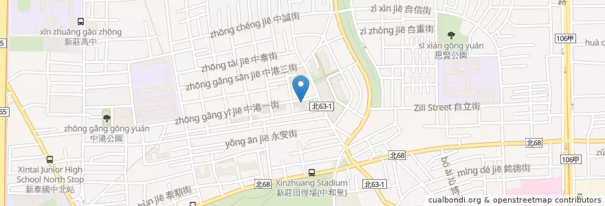 Mapa de ubicacion de 永世安中藥行 en Тайвань, Новый Тайбэй, 新莊區.