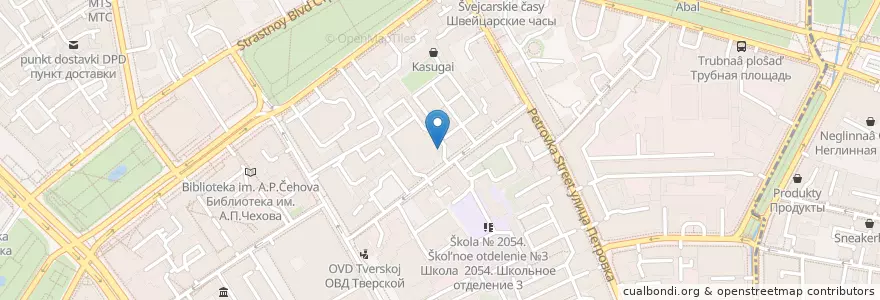 Mapa de ubicacion de Театр Корша en Rusland, Centraal Federaal District, Moskou, Центральный Административный Округ, Тверской Район.