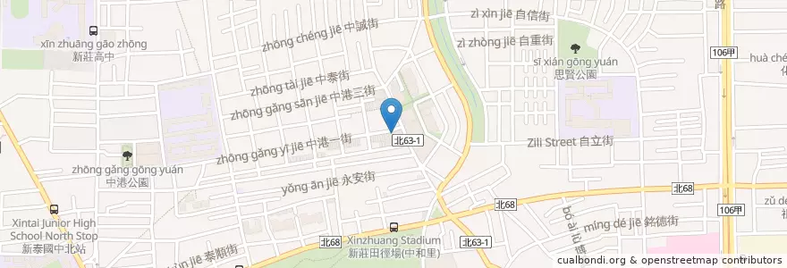 Mapa de ubicacion de 真好味一鴨三吃 en Tayvan, 新北市, 新莊區.