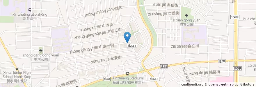 Mapa de ubicacion de 京品廣東粥 en Taiwan, 新北市, 新莊區.