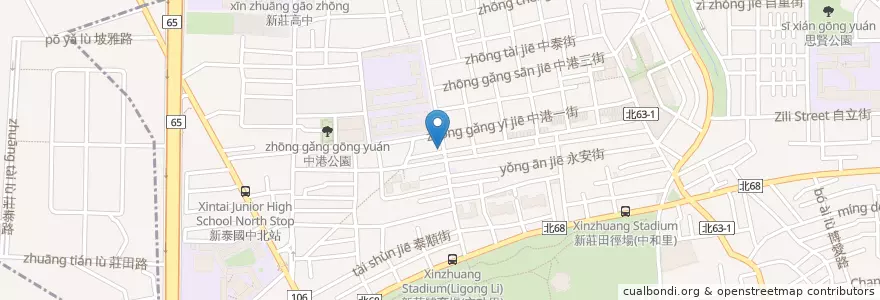 Mapa de ubicacion de 真幸福各式炒飯麵 en 臺灣, 新北市, 新莊區.