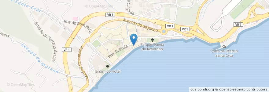 Mapa de ubicacion de Praia das Palmeiras en 포르투갈, Santa Cruz, Santa Cruz.