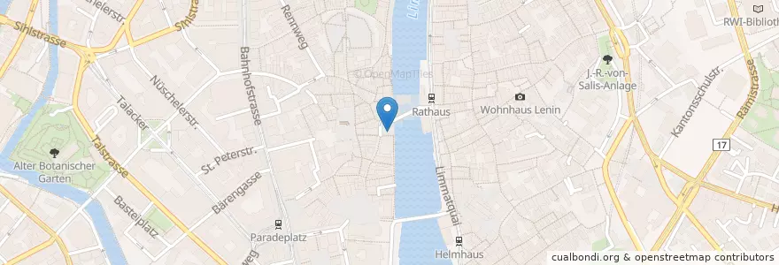 Mapa de ubicacion de Winzerbrunnen en Schweiz, Zürich, Bezirk Zürich, Zürich.