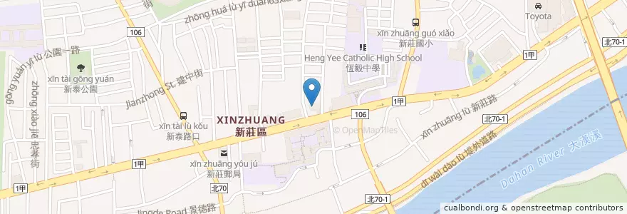 Mapa de ubicacion de 新北市圖書館新莊分館 en Тайвань, Новый Тайбэй, 新莊區.