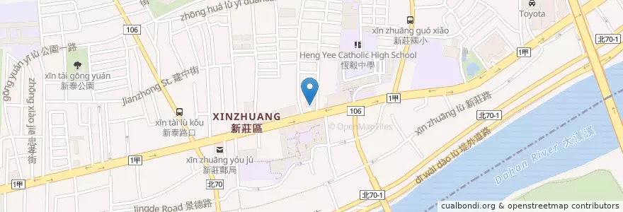 Mapa de ubicacion de 新北市新莊區衛生所 en Taiwán, Nuevo Taipéi, 新莊區.