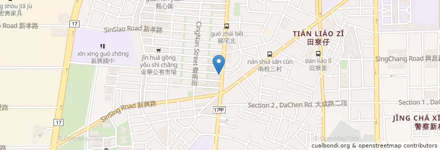 Mapa de ubicacion de 阿忠碗粿肉粽 en Taïwan, Tainan, 南區.
